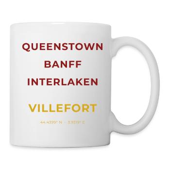 Villefort Lozère – Queenstown – Banff – Interlaken - Tasse - Weiß - Rechts
