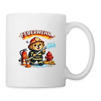 Feuerwehr Hund Cartoon Trupp - Tasse - Weiß - Rechts