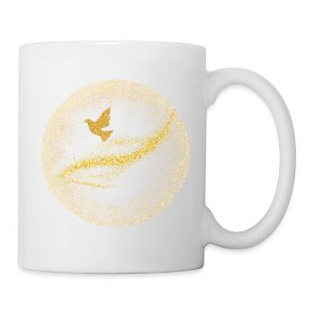 Golden Glitter Circle with Bird - Mug - white - Right