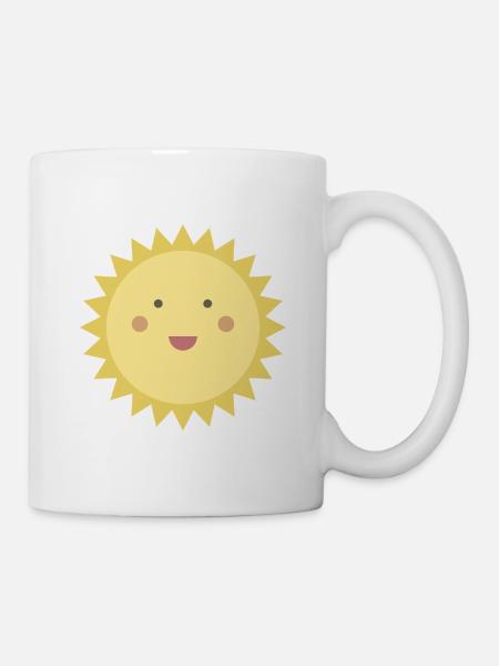 Lächelnde Sonne - Tasse - Weiß