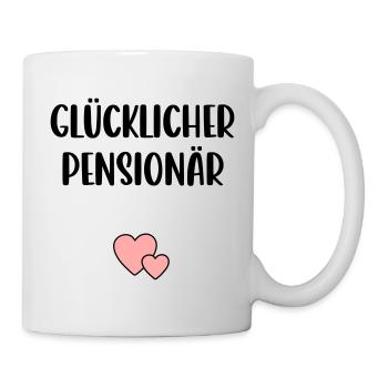 Glücklicher Pensionär Herz - Tasse - Weiß - Rechts