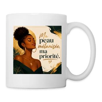 Ma peau mélanisée, ma priorité - Mug blanc - blanc - Droite