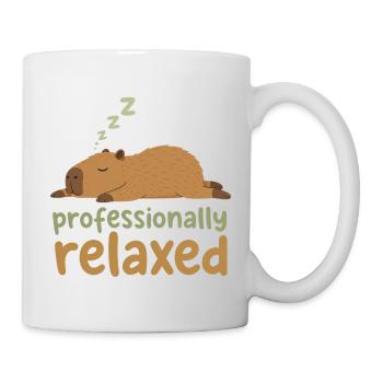Sieste Cabybara : Détendu professionnellement - Mug blanc - blanc - Droite