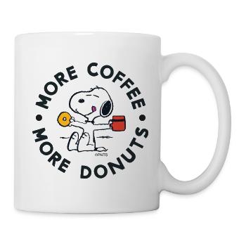 Peanuts More Coffee More Donuts & Snoopy - Mug - white - Right
