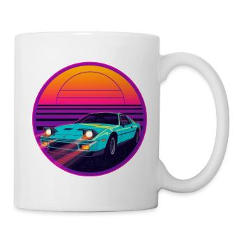 Retro-80er-Jahre-Synthwave-JDM-Stil-Sportwagendesign - Tasse - Weiß - Rechts