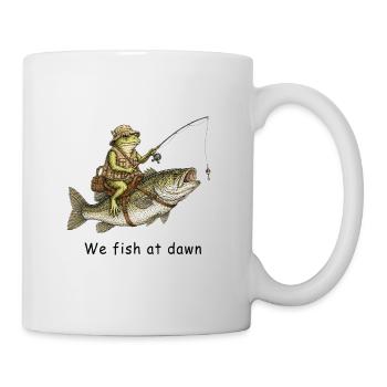 Nous pêchons chez Dawn Frog Angler - Mug blanc - blanc - Droite