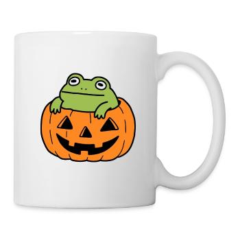 Grenouille mignonne citrouille d’Halloween - Mug blanc - blanc - Droite