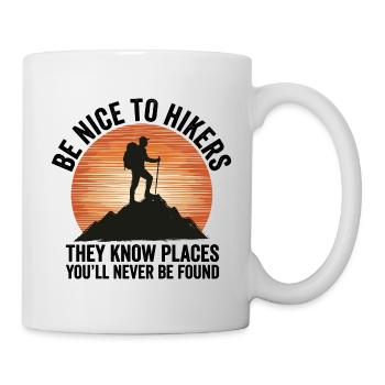 Wandern – Outdoor-Abenteuer – Sei nett zu Wanderern - Tasse - Weiß - Rechts