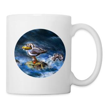 Moewe_mit_Fisch - Mug - white - Right