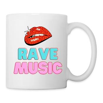 Rave Music Leopard Lips Neon Text - Mug - white - Right