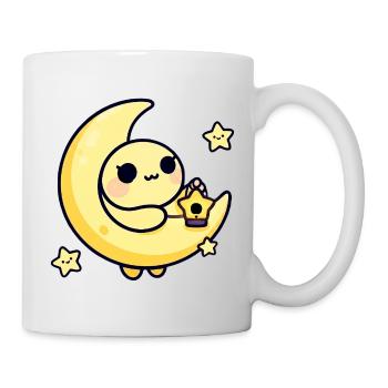 Moonlit Cute Moon with Star Lantern - Mug - white - Right