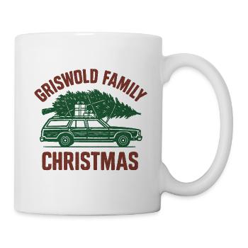 Vintage Familienweihnacht Auto - Tasse - Weiß - Rechts