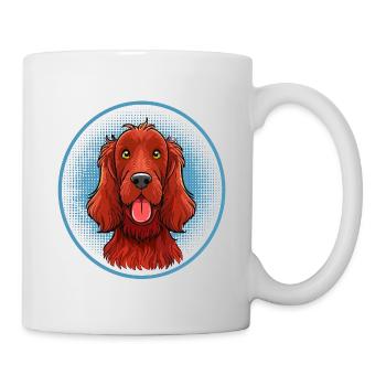 Irish Red Setter (Portrait comique) - Mug blanc - blanc - Droite