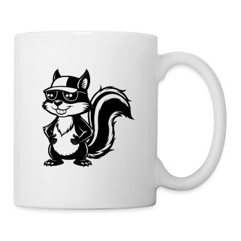 Squirrel with sun glasses - Mug - white - Right