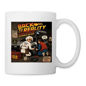 Retrozeit Mechaniker Zeitreise - Tasse - Weiß - Rechts
