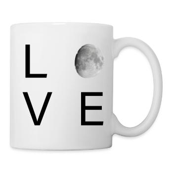 Mondbeschienene Minimalmond-Silhouette - Tasse - Weiß - Rechts