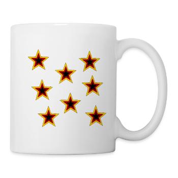 Retro Sternen Muster Schwarz - Tasse - Weiß - Rechts