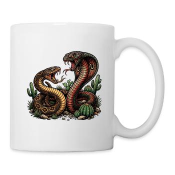 Deux serpents en colère - Mug blanc - blanc - Droite