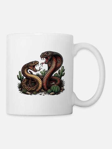 Deux serpents en colère - Mug blanc - blanc