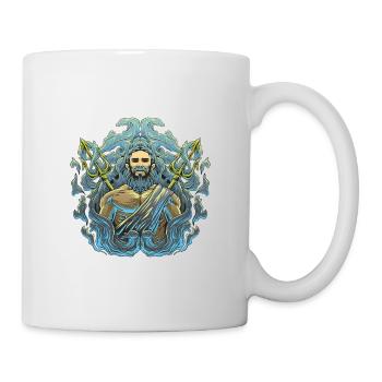 Dessin du trident du dieu de la mer Poséidon - Mug blanc - blanc - Droite