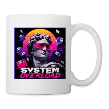 Art de surcharge du système rétro Vaporwave Synthwave - Mug blanc - blanc - Droite