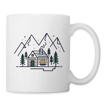 Mountains with mountain chalet - Mug - white - Right
