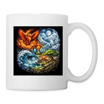Cycle élémentaire Feu Eau Terre Air - Mug blanc - blanc - Droite