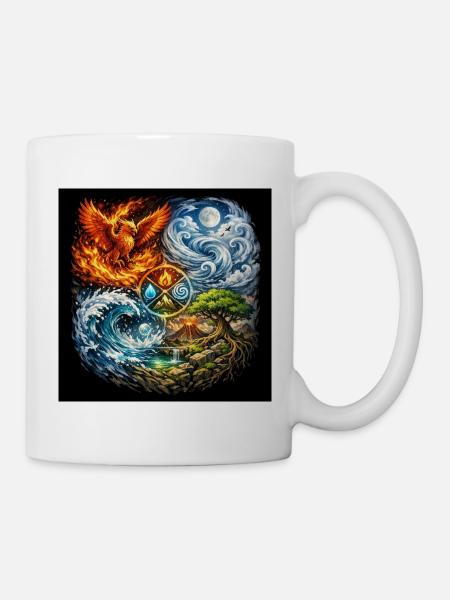 Element cycle Fire Water Earth Air - Mug - white