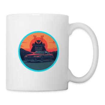 Retro 90er JDM Samurai Kabuto Warrior Sportwagen - Tasse - Weiß - Rechts