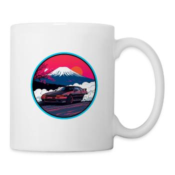 Art rétro des années 80 JDM AE86 Mt Fuji Drift Synthwave - Mug blanc - blanc - Droite