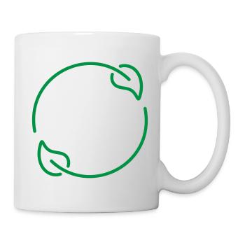 Icône de ligne de feuilles recyclée Symbole de nature écologique circulaire - Mug blanc - blanc - Droite
