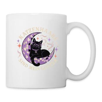 Katzenhaare sind mein Glitzer – Disco Katze - Tasse - Weiß - Rechts