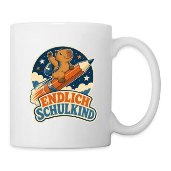 Endlich Schulkind – Capybara Einschulung - Tasse - Weiß - Rechts