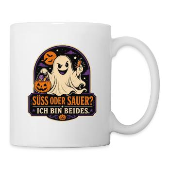 Süß oder sauer? Ich bin beides – Halloween - Tasse - Weiß - Rechts