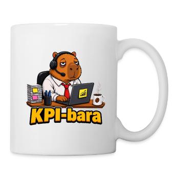 KPIbara Corporate Capybara Funny Office T-Shirt - Tasse - Weiß - Rechts