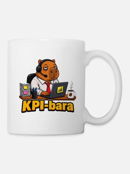 KPIbara Corporate Capybara Funny Office T-Shirt - Tasse - Weiß