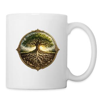 Lebensbaum - Baum des Lebens - Tasse - Weiß - Rechts