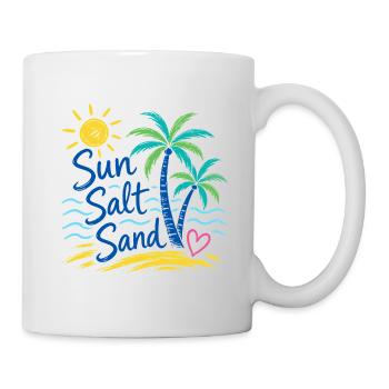 Sable de sel au soleil – Motif de palmiers de plage d’été - Mug blanc - blanc - Droite