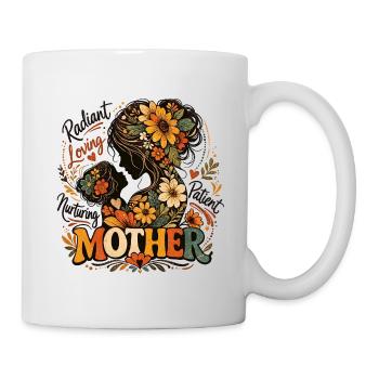 Silhouette de fleurs de la Mère radieuse - Mug blanc - blanc - Droite