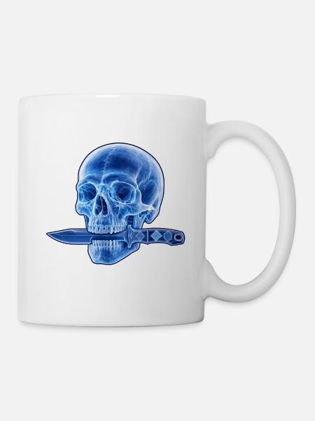 Blue Skull Dagger - Mug - white