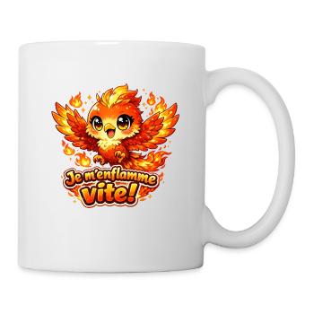 Phénix Kawaï – Je m'enflamme vite - Mug blanc - blanc - Droite