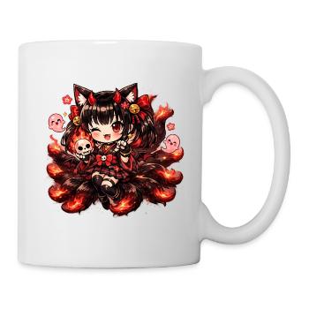Petite Kyūbi Kawaï – Démon Japonais Girly - Mug blanc - blanc - Droite