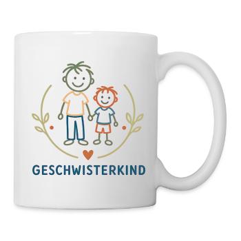 Geschwisterkind Brüder Illustration - Tasse - Weiß - Rechts