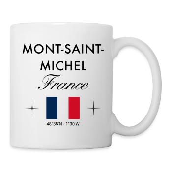 Mont Saint Michel Frankreich Koordinaten Reise - Tasse - Weiß - Rechts