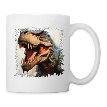 Graffiti néon de tête de dinosaure - Mug blanc - blanc - Droite