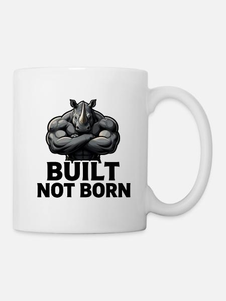 Rhino Built Not Born - Mug - white