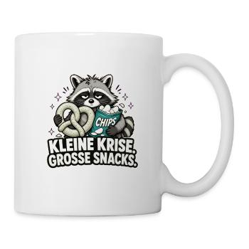 Kleine Krise, große Snacks - Tasse - Weiß - Rechts