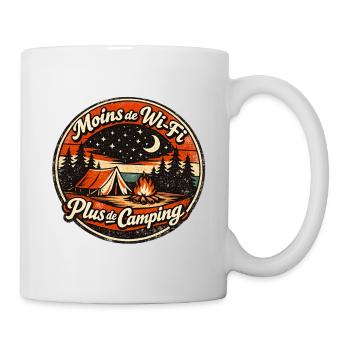 Moins de Wi-Fi plus de Camping - Mug blanc - blanc - Droite