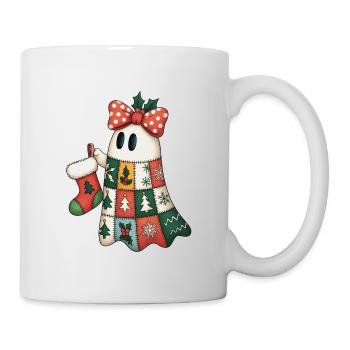 Patchwork Ghost with Christmas Quilt - Mug - white - Right