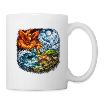 Phénix, Feu, Eau, Terre, Symbolisme - Mug blanc - blanc - Droite